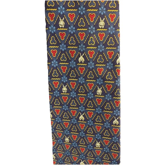 SALVATORE FERRAGAMO 100% Silk 3.75" WIDE Men’s Tie Blue with Bunny Rabbits Italy - Picture 7 of 8